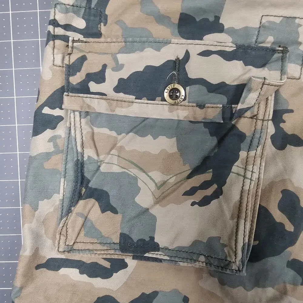 Levis Cargo Shorts 36x12 Camouflage Baggy Loose Y2K 90s Streetwear Skater Long